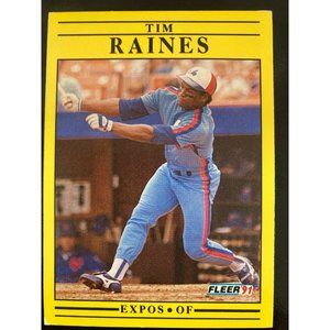 1991 Fleer TIM RAINES Baseball Card #244 Montreal Expos MINT Free Shipping! HOF